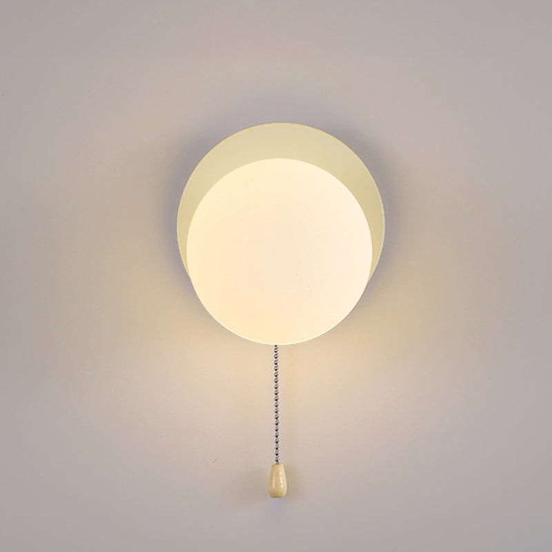 Semplicità Moderna Geometria Ferro Vetro Lampada Applique a 1 Luce con Zip per Camera da Letto