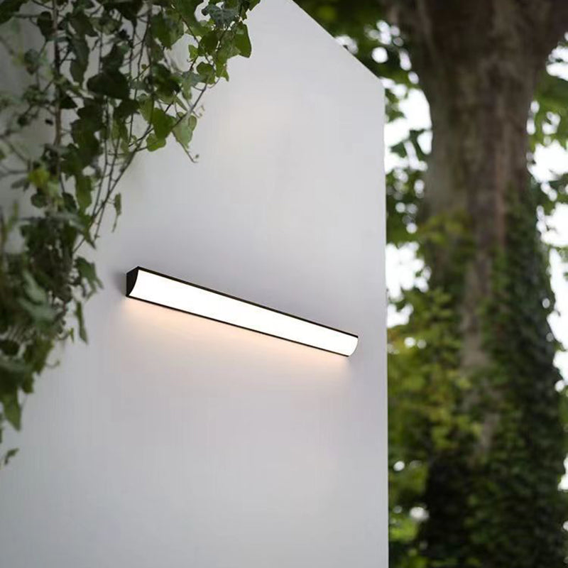 Lampada da Parete Esterno LED Rettangolare in Alluminio Acrilico Waterproof Minimalista Moderna per Giardino
