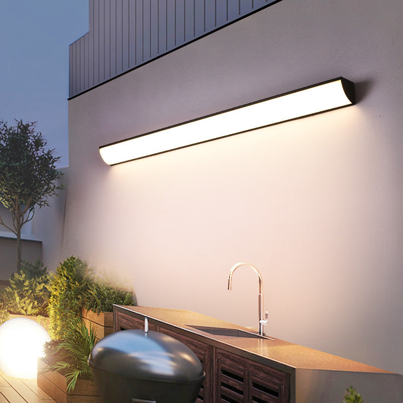 Lampada da Parete Esterno LED Rettangolare in Alluminio Acrilico Waterproof Minimalista Moderna per Giardino