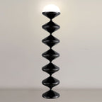 Lampada da Terra Rotonda in Ferro Acrilico Crema Contemporanea Scandinava a 1 Luce per Camera da Letto