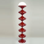 Lampada da Terra Rotonda in Ferro Acrilico Crema Contemporanea Scandinava a 1 Luce per Camera da Letto