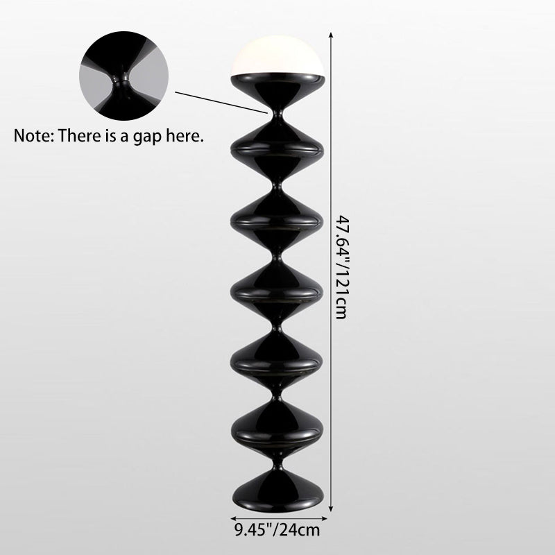 Lampada da Terra Rotonda in Ferro Acrilico Crema Contemporanea Scandinava a 1 Luce per Camera da Letto