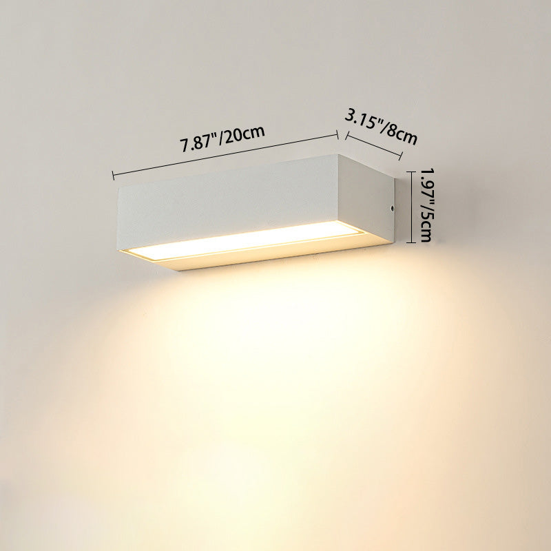 Lampada da Parete LED Moderna Minimalista Rettangolare Impermeabile in Alluminio per Giardino