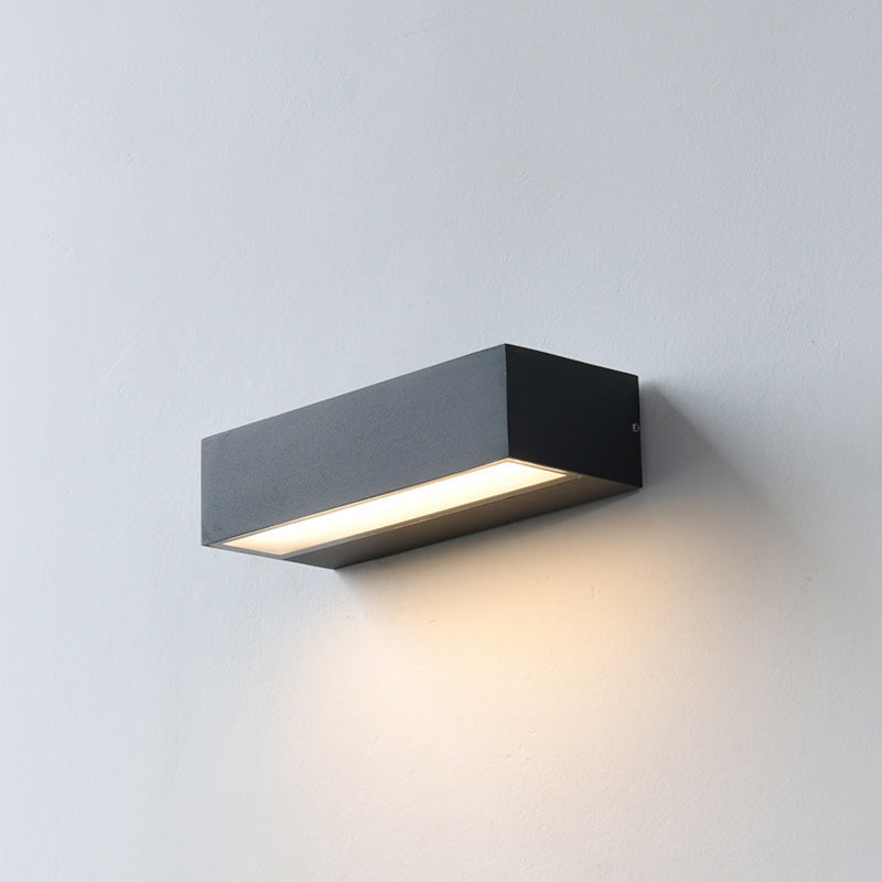 Lampada da Parete LED Moderna Minimalista Rettangolare Impermeabile in Alluminio per Giardino