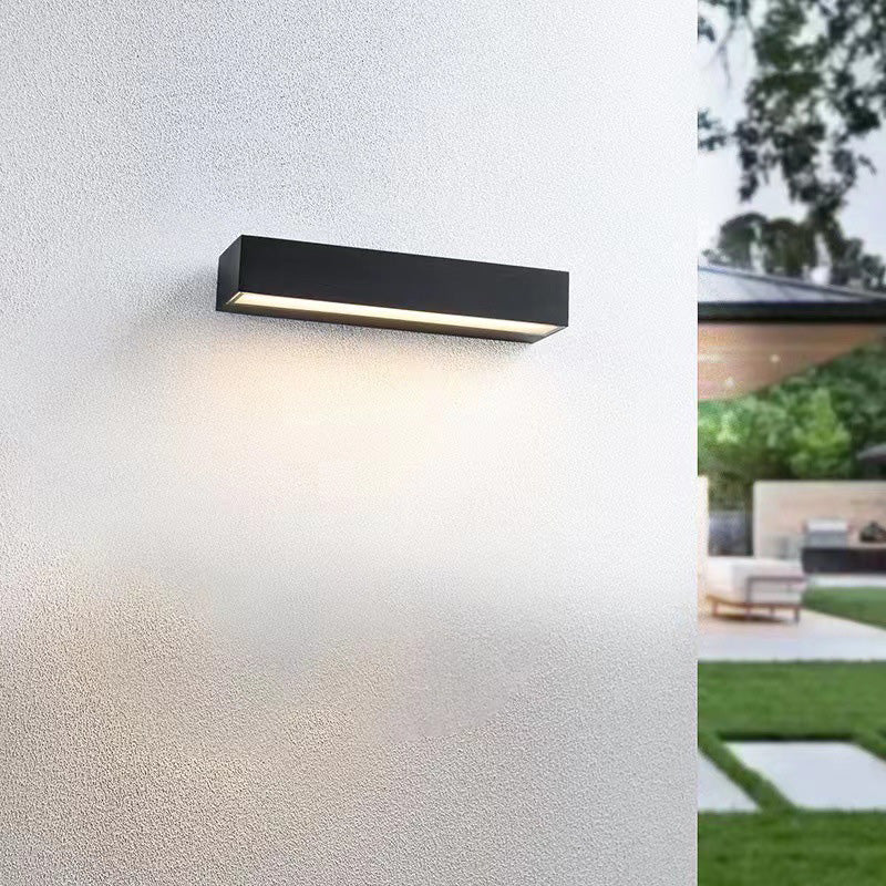 Lampada da Parete LED Moderna Minimalista Rettangolare Impermeabile in Alluminio per Giardino