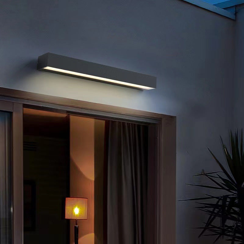 Lampada da Parete LED Moderna Minimalista Rettangolare Impermeabile in Alluminio per Giardino