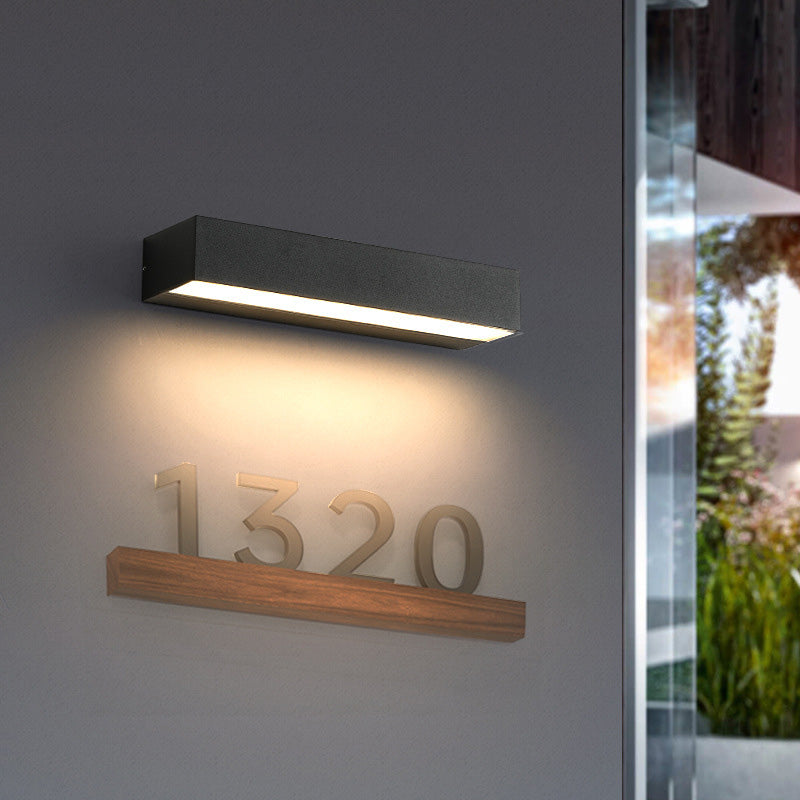Lampada da Parete LED Moderna Minimalista Rettangolare Impermeabile in Alluminio per Giardino