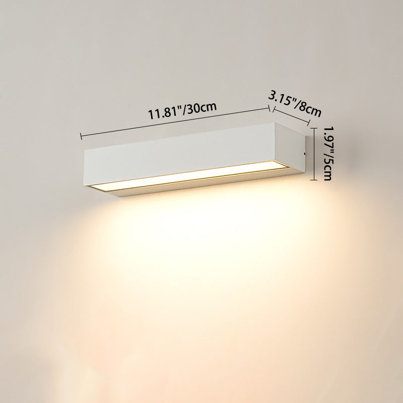 Lampada da Parete LED Moderna Minimalista Rettangolare Impermeabile in Alluminio per Giardino