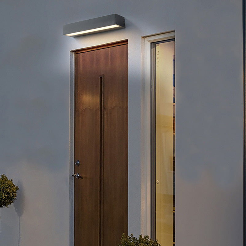 Lampada da Parete LED Moderna Minimalista Rettangolare Impermeabile in Alluminio per Giardino
