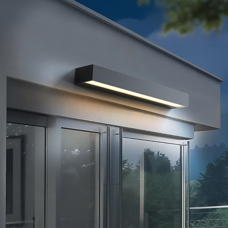 Lampada da Parete LED Moderna Minimalista Rettangolare Impermeabile in Alluminio per Giardino