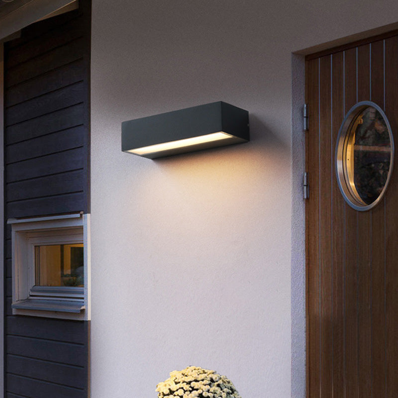 Lampada da Parete LED Moderna Minimalista Rettangolare Impermeabile in Alluminio per Giardino