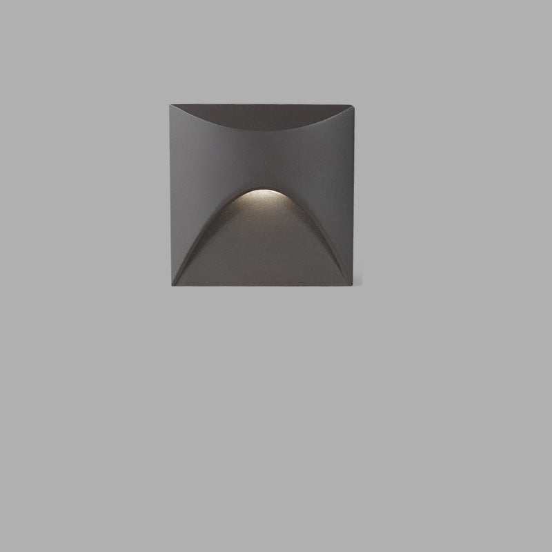 Lampada da parete LED rotonda quadrata in alluminio impermeabile per patio all'aperto di moderna semplicità
