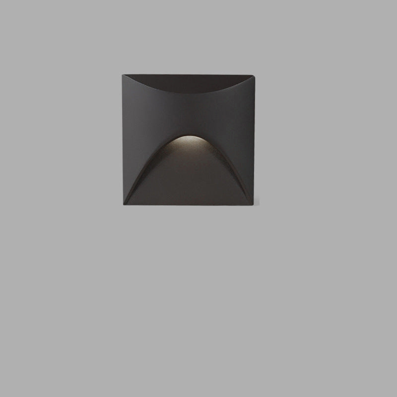 Lampada da parete LED rotonda quadrata in alluminio impermeabile per patio all'aperto di moderna semplicità