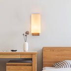 Applique da Parete Tradizionale Giapponese in Vetro e Legno con 1 Luce per Soggiorno