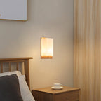 Applique da Parete Tradizionale Giapponese in Vetro e Legno con 1 Luce per Soggiorno