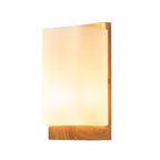 Applique da Parete Tradizionale Giapponese in Vetro e Legno con 1 Luce per Soggiorno