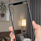 Applique da Parete Tradizionale Giapponese in Vetro e Legno con 1 Luce per Soggiorno