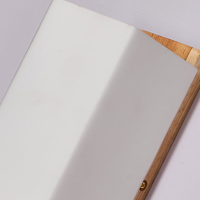 Applique da Parete Tradizionale Giapponese in Vetro e Legno con 1 Luce per Soggiorno