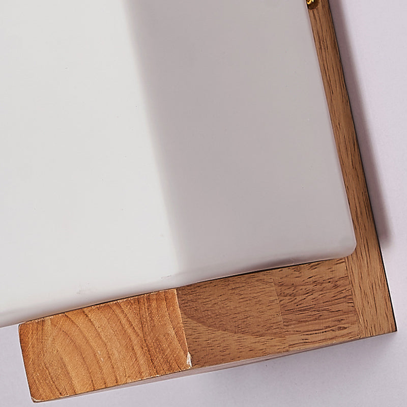 Applique da Parete Tradizionale Giapponese in Vetro e Legno con 1 Luce per Soggiorno