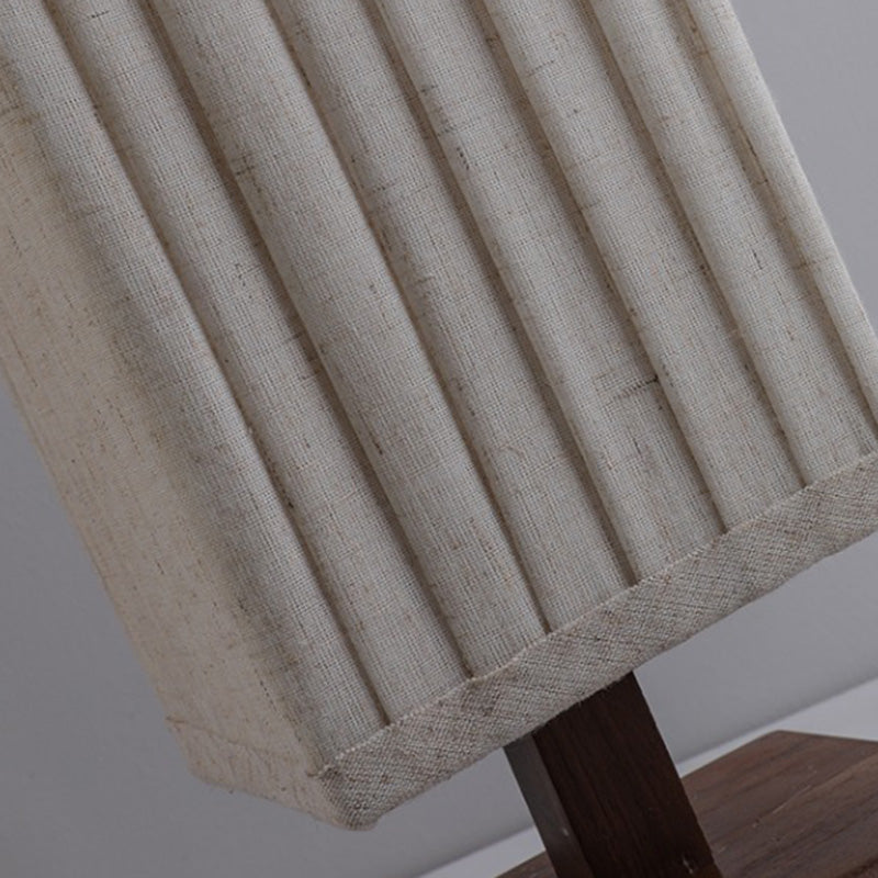 Lampada da Terra LED Tradizionale Giapponese a Colonna Rettangolare in Legno di Noce per Soggiorno
