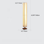Lampada da Terra LED Tradizionale Giapponese a Colonna Rettangolare in Legno di Noce per Soggiorno