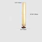 Lampada da Terra LED Tradizionale Giapponese a Colonna Rettangolare in Legno di Noce per Soggiorno