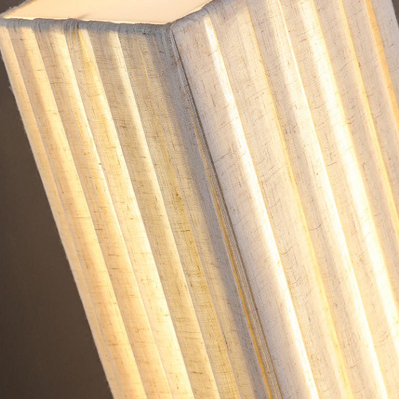 Lampada da Terra LED Tradizionale Giapponese a Colonna Rettangolare in Legno di Noce per Soggiorno
