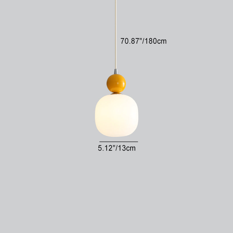 Lampada a sospensione cilindrica in resina PE nordica contemporanea a 1 luce per comodino