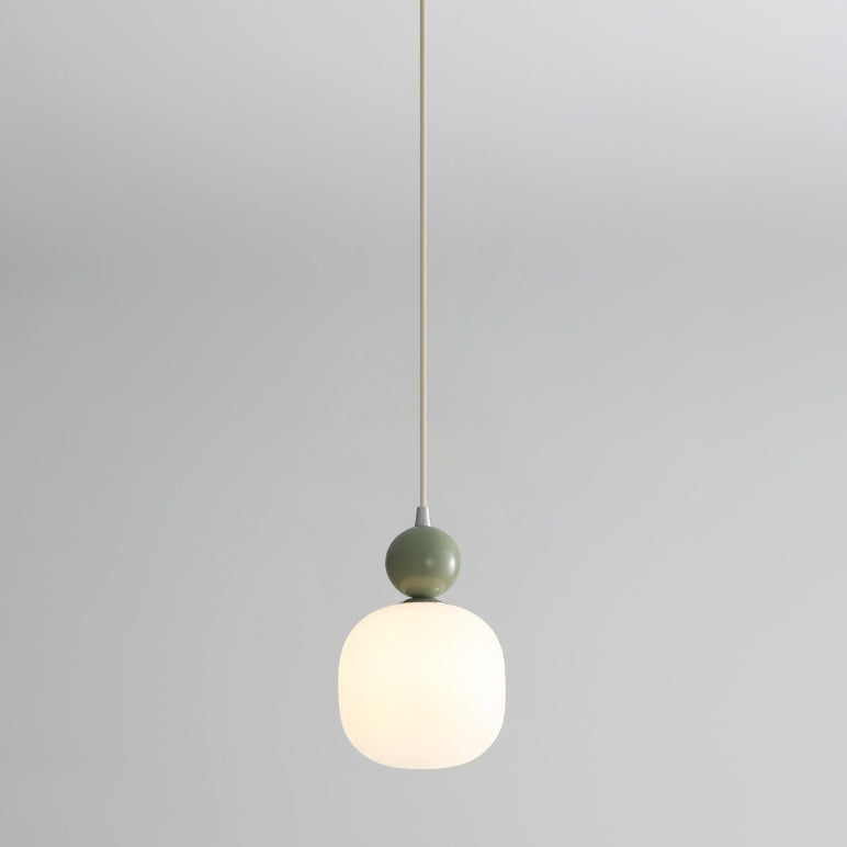 Lampada a sospensione cilindrica in resina PE nordica contemporanea a 1 luce per comodino