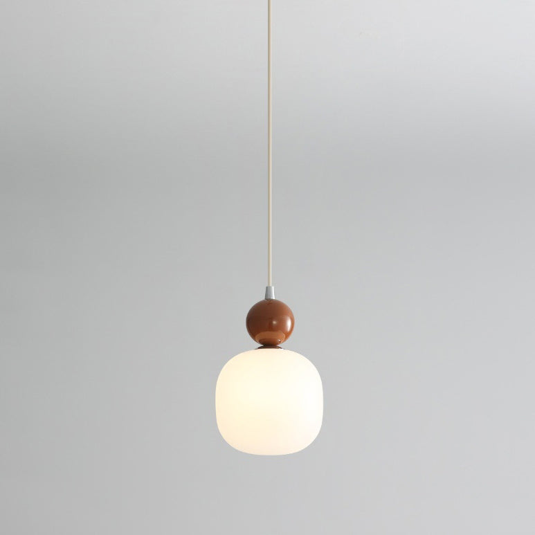 Lampada a sospensione cilindrica in resina PE nordica contemporanea a 1 luce per comodino