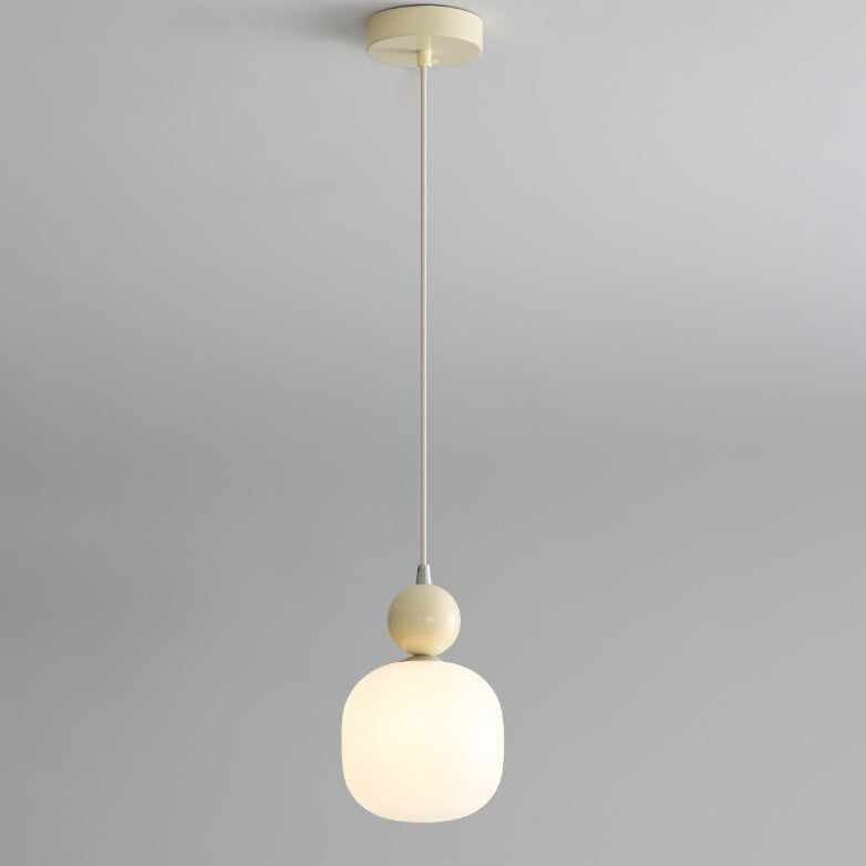 Lampada a sospensione cilindrica in resina PE nordica contemporanea a 1 luce per comodino