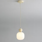 Lampada a sospensione cilindrica in resina PE nordica contemporanea a 1 luce per comodino