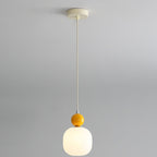 Lampada a sospensione cilindrica in resina PE nordica contemporanea a 1 luce per comodino