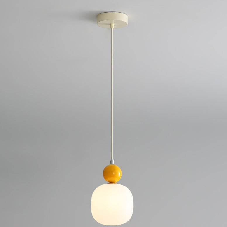 Lampada a sospensione cilindrica in resina PE nordica contemporanea a 1 luce per comodino