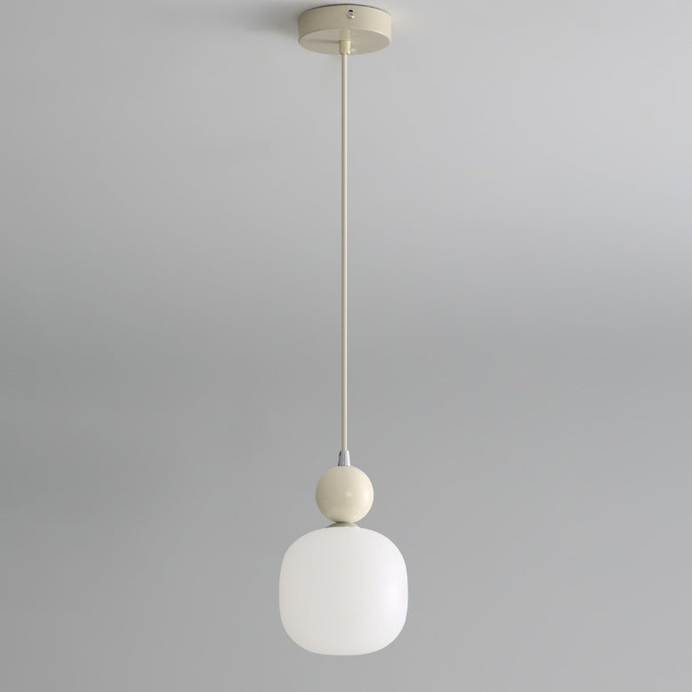 Lampada a sospensione cilindrica in resina PE nordica contemporanea a 1 luce per comodino