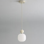 Lampada a sospensione cilindrica in resina PE nordica contemporanea a 1 luce per comodino