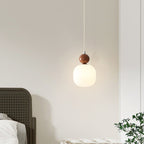Lampada a sospensione cilindrica in resina PE nordica contemporanea a 1 luce per comodino