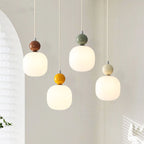 Lampada a sospensione cilindrica in resina PE nordica contemporanea a 1 luce per comodino