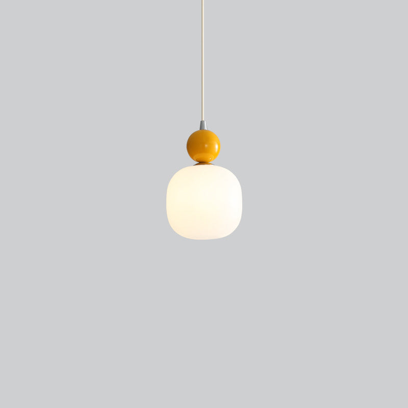 Lampada a sospensione cilindrica in resina PE nordica contemporanea a 1 luce per comodino