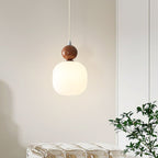 Lampada a sospensione cilindrica in resina PE nordica contemporanea a 1 luce per comodino