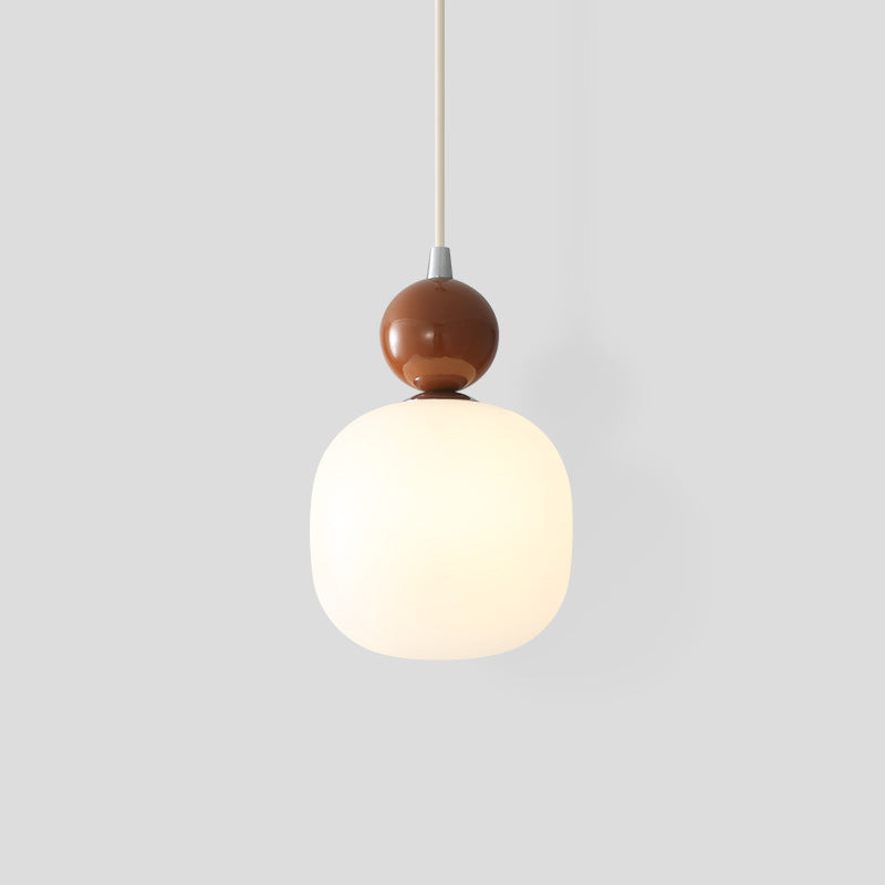 Lampada a sospensione cilindrica in resina PE nordica contemporanea a 1 luce per comodino