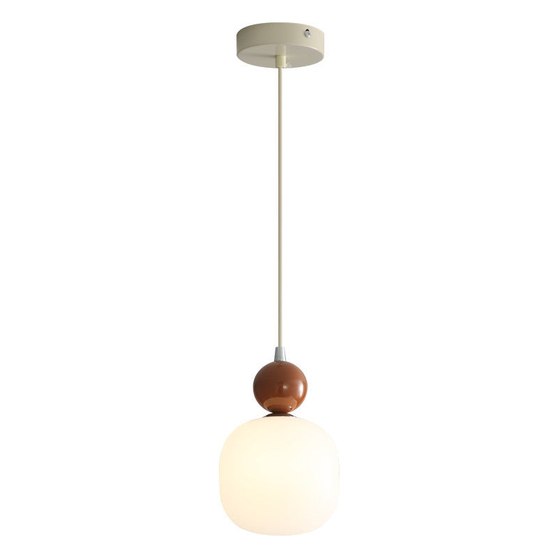 Lampada a sospensione cilindrica in resina PE nordica contemporanea a 1 luce per comodino