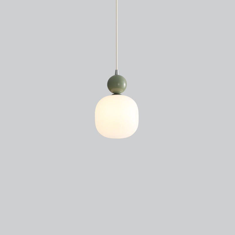 Lampada a sospensione cilindrica in resina PE nordica contemporanea a 1 luce per comodino