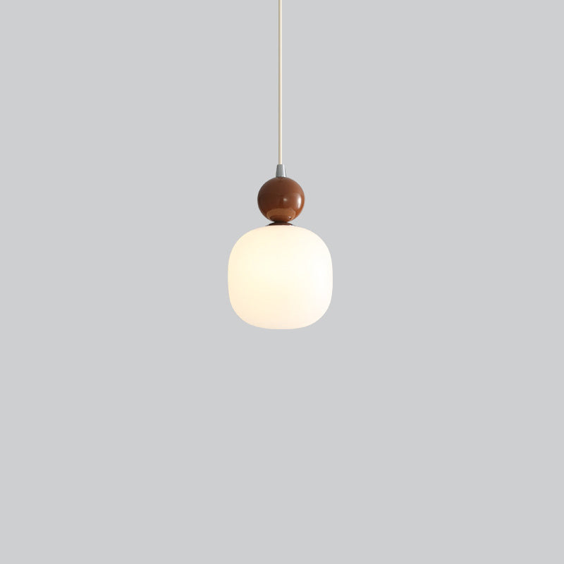 Lampada a sospensione cilindrica in resina PE nordica contemporanea a 1 luce per comodino