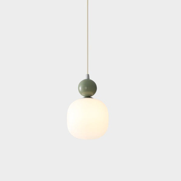 Lampada a sospensione cilindrica in resina PE nordica contemporanea a 1 luce per comodino