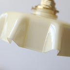 Tradizionale Lampada da Soffitto Semi-Incastonata in Ottone Vetro Ferro Rotonda Piegata a 1 Luce per Corridoio