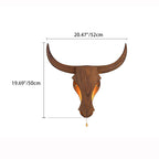 Lampada da Parete LED a Testa di Mucca in Legno Massello Rustico Tradizionale per Corridoio