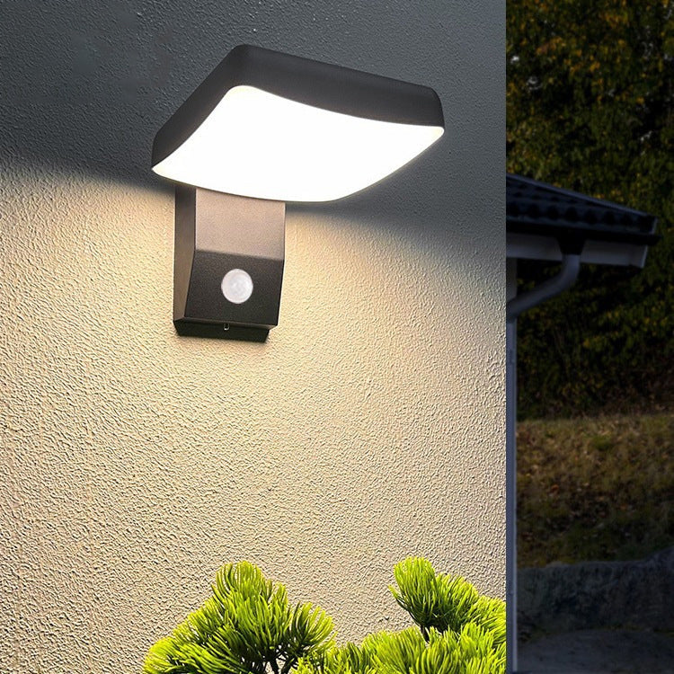 Lampada da parete LED rotonda quadrata in alluminio PC impermeabile rotante minimalista moderna per patio esterno