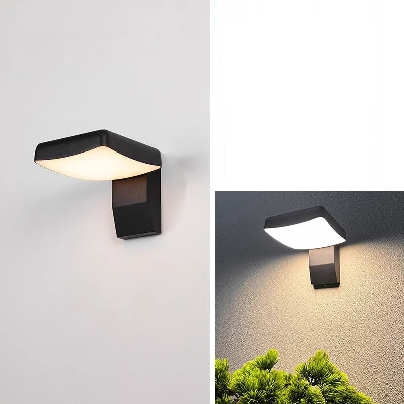 Lampada da parete LED rotonda quadrata in alluminio PC impermeabile rotante minimalista moderna per patio esterno
