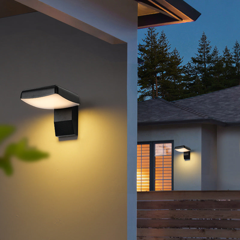Lampada da parete LED rotonda quadrata in alluminio PC impermeabile rotante minimalista moderna per patio esterno